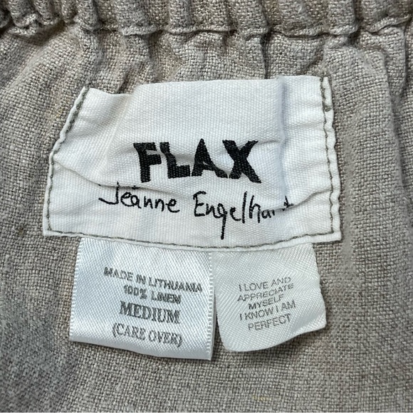 Flax Light Brown Linen Maxi Skirt | Elastic Waist | High Slit | EUC | Medium - Picture 7 of 8